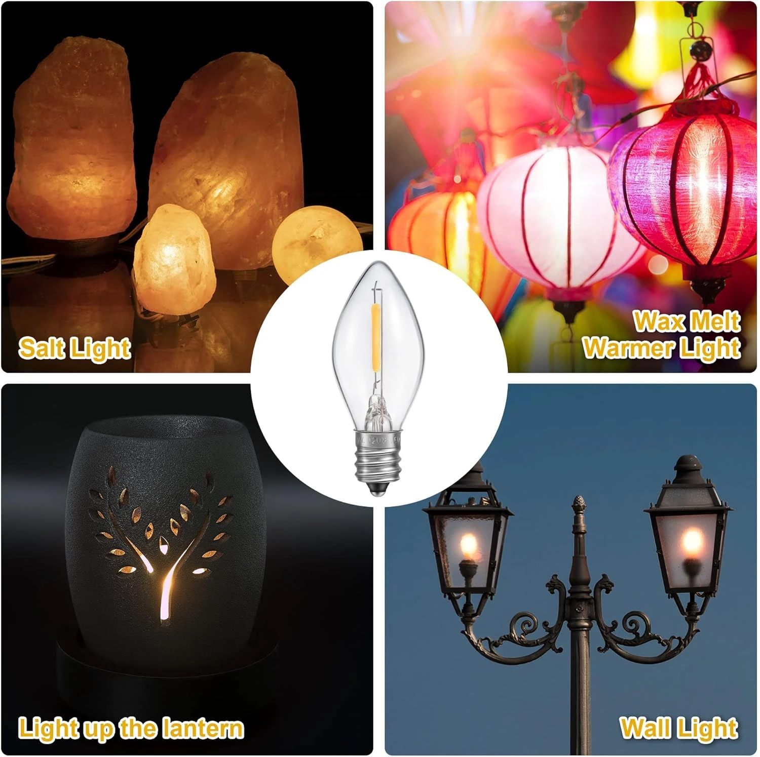 Cordon D'accessoires En Méon Avec Deux Ampoules LED, Lumière De L'artisanat De Noël à Moule Soufflé Avec Sortie Et Prise, Ampoule De Fusible De Rechange C7 Accessoires De Village De Noël Lumières De Chaîne Intérieure Blanche ( 1 Paquet ) 7 Cordon D'accessoires En Méon Avec Deux Ampoules LED, Lumière De L'artisanat De Noël à Moule Soufflé Avec Sortie Et Prise, Ampoule De Fusible De Rechange C7 Accessoires De Village De Noël Lumières De Chaîne Intérieure Blanche ( 1 Paquet ) - Image 5