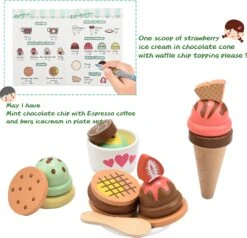 Haricot Géant En Bois Crème Glacée Café Et Congelé Traiter 3-en-1 Comptoir, 25 PCS Toddler Prétendre Jouer Cuisine Nourriture Accessoires, Noël Anniversaire En Bois Jouets Cadeau Pour 3+ Enfants Filles & Garçons -Oui || N/A || pearhead 81Ob XNjKkL. AC SL1500