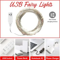 EvaStary LED Fée String Lumières, USB Alimenté Fil D'argent Cordes Lumières, 33ft 100 LED Rouge Fées Lumières Pour Chambre Intérieur Décor De Noël -Oui || N/A || pearhead 81PoNhzcQL. AC SL1500