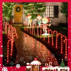 Treela 4 Ensembles 36 Pouce De Noël Bonbons Canne Pathway Marqueurs 24 Pcs De Noël Walkway Stakes Lumières Connectable Éclairé Pathway Lumières Pour Noël Fête De Noël Extérieur Patio Yard Jardin, Blanc Et Rouge -Oui || N/A || pearhead 81QUt 6CoTL. AC SL1500