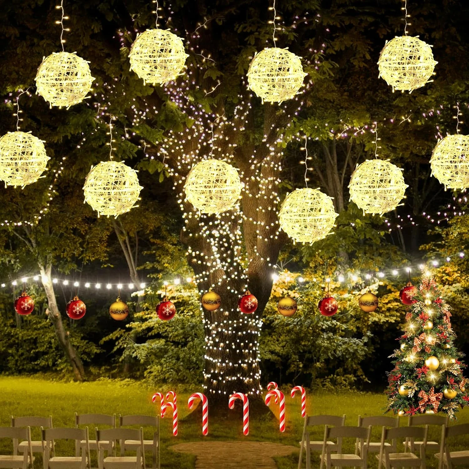 Baung Outdoor Globe Suspendu String Lights, 4 Pack 7.87" Lumières Sphère,Ball Tree Garden Lights Pour La Maison, Fête, Noël, Porche Patio,Mariage, Jardin, Décoration D'arbre Avec Plug(Warm White) 3 Baung Outdoor Globe Suspendu String Lights, 4 Pack 7.87" Lumières Sphère,Ball Tree Garden Lights Pour La Maison, Fête, Noël, Porche Patio,Mariage, Jardin, Décoration D'arbre Avec Plug(Warm White)
