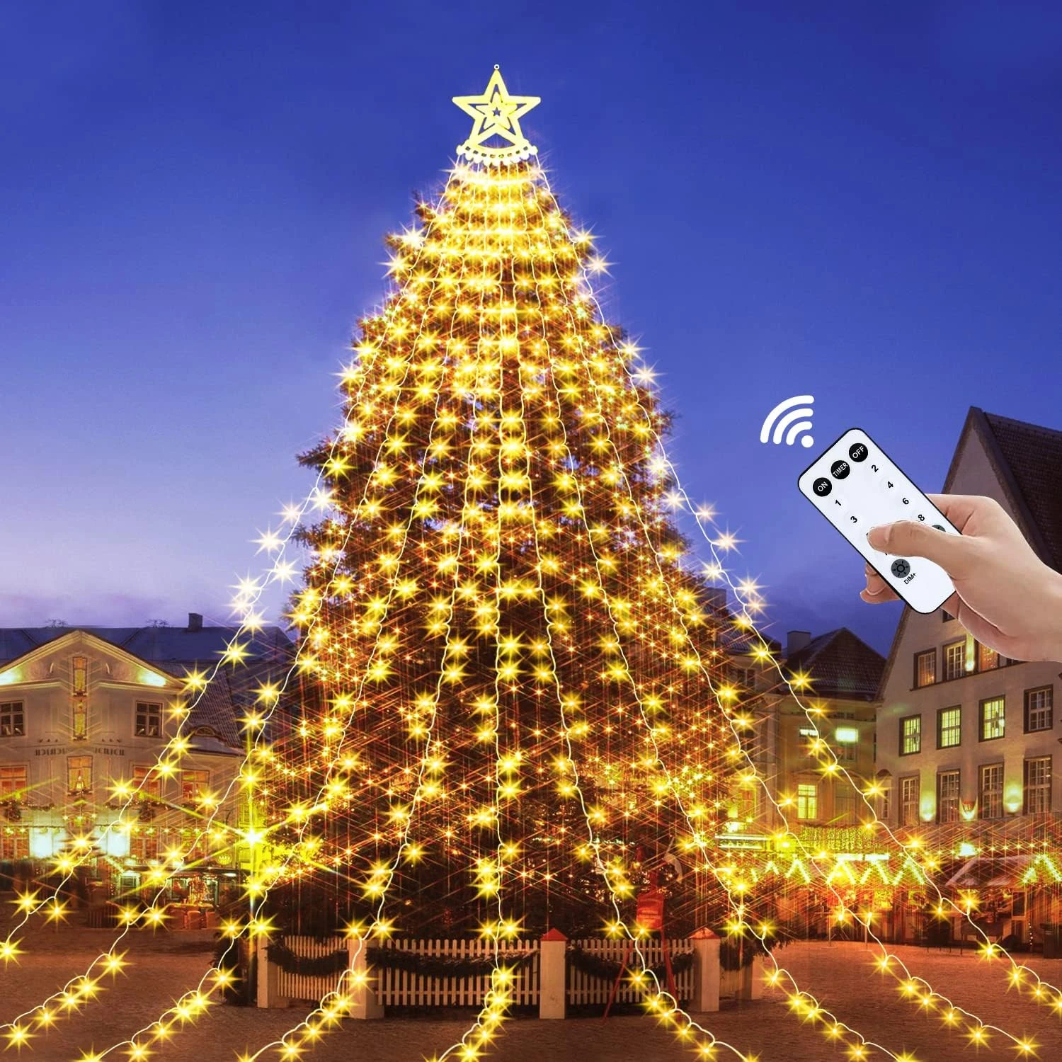 ZCWZMW Décorations De Noël Lumières Extérieures, 350 LEDs 8 Modes Lumières De Noël Avec Timer & Remote, Lumières D'arbre De Noël Avec Tree Topper Pour Yard,Mariage, Fête, Décorations De Noël (Warm White) 3 ZCWZMW Décorations De Noël Lumières Extérieures, 350 LEDs 8 Modes Lumières De Noël Avec Timer & Remote, Lumières D'arbre De Noël Avec Tree Topper Pour Yard,Mariage, Fête, Décorations De Noël (Warm White)