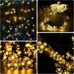 Micacorn Solar String Light Garden, Blossom Solar Powered Fairy Lights 23ft 8 Modes 50 LED Waterproof Flower String Lights Pour Mariage En Plein Air Fête De Noël Décorations De Vacances 15 Micacorn Solar String Light Garden, Blossom Solar Powered Fairy Lights 23ft 8 Modes 50 LED Waterproof Flower String Lights Pour Mariage En Plein Air Fête De Noël Décorations De Vacances -Oui || N/A || pearhead 81SCtaO0pZL. AC SL1500