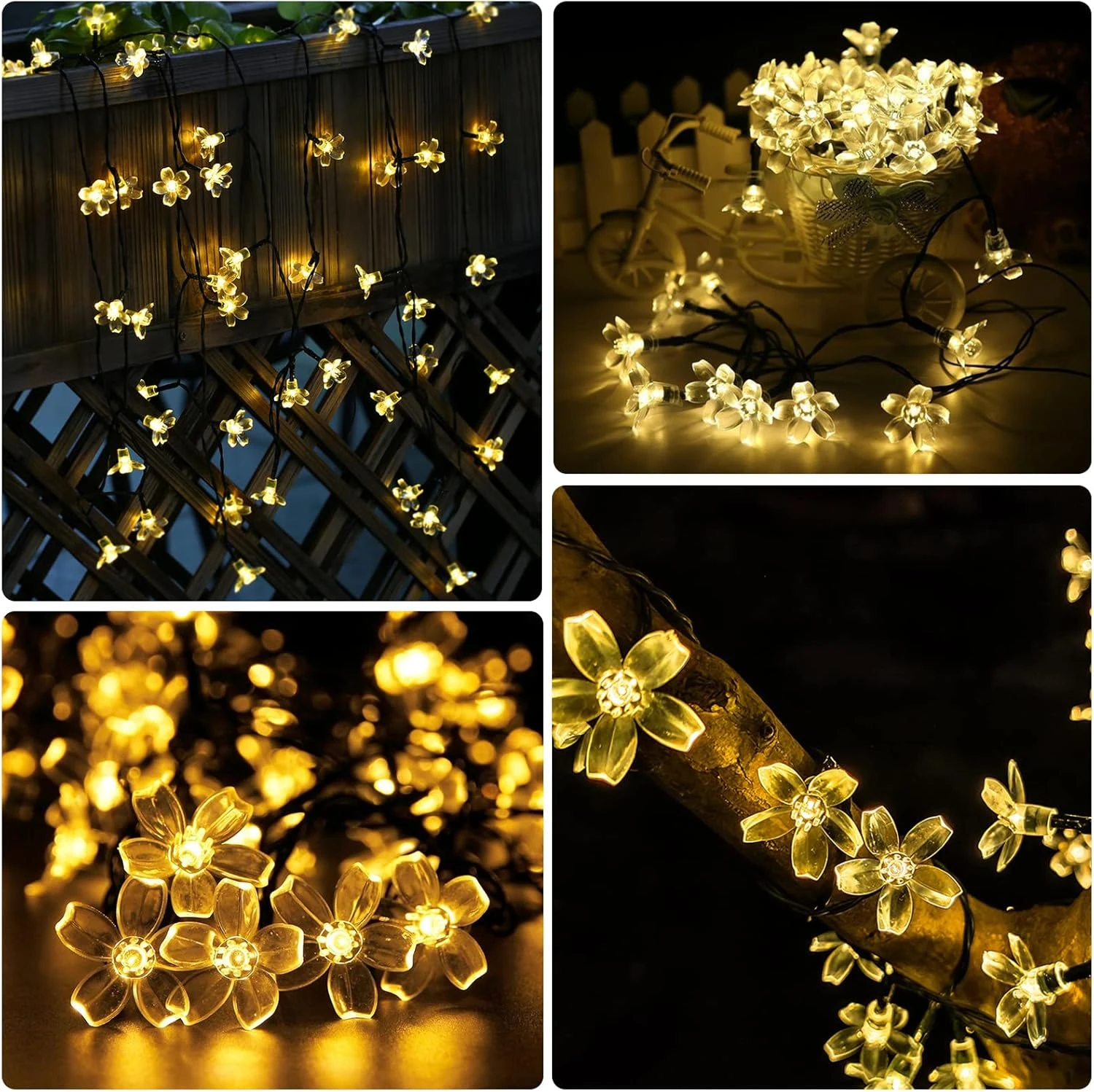 Micacorn Solar String Light Garden, Blossom Solar Powered Fairy Lights 23ft 8 Modes 50 LED Waterproof Flower String Lights Pour Mariage En Plein Air Fête De Noël Décorations De Vacances 9 Micacorn Solar String Light Garden, Blossom Solar Powered Fairy Lights 23ft 8 Modes 50 LED Waterproof Flower String Lights Pour Mariage En Plein Air Fête De Noël Décorations De Vacances - Image 7