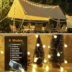 Minetom Mini Globe String Lights, 66 Pieds. 200 LED Fairy String Lights Plug In, 8 Modes Avec Télécommande, Décor Pour Intérieur Fête Extérieure Mariage Jardin D'arbre De Noël, Blanc Chaud -Oui || N/A || pearhead 81SaTu9ZJL. AC SL1500