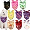 9 Pièces Chien De Vacances Bandanas Halloween Chien Bandanas Thanksgiving Chien De Noël Mouchoir Réglable Grand Foulard Écharpe Pour Chien Lavable Pour L'approvisionnement En Costumes De Chien ( Motif Frais )