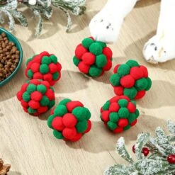 6 Pièces De Noël Chat Jouet Boules Avec Cloche, 2 Tailles Doux Fuzzy Cat Ball Jouet Coloré Construit En Bell Chaton Jouet Interactive Chat Jouets Pour Chats Et Chatons -Oui || N/A || pearhead 81U1kcr8I2L. AC SL1500
