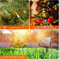 HRDJ Solar String Lights Outdoor, IP67 Étanche 2Pack Chaque 50FT 150LED 8Modes Solaire Fées Lumières Avec Minuterie Mémoire Pour Patio Noël Jardin Jardin Porche Clôture Décorations(Multicolor) -Oui || N/A || pearhead 81UX 9KX8L. AC SL1500