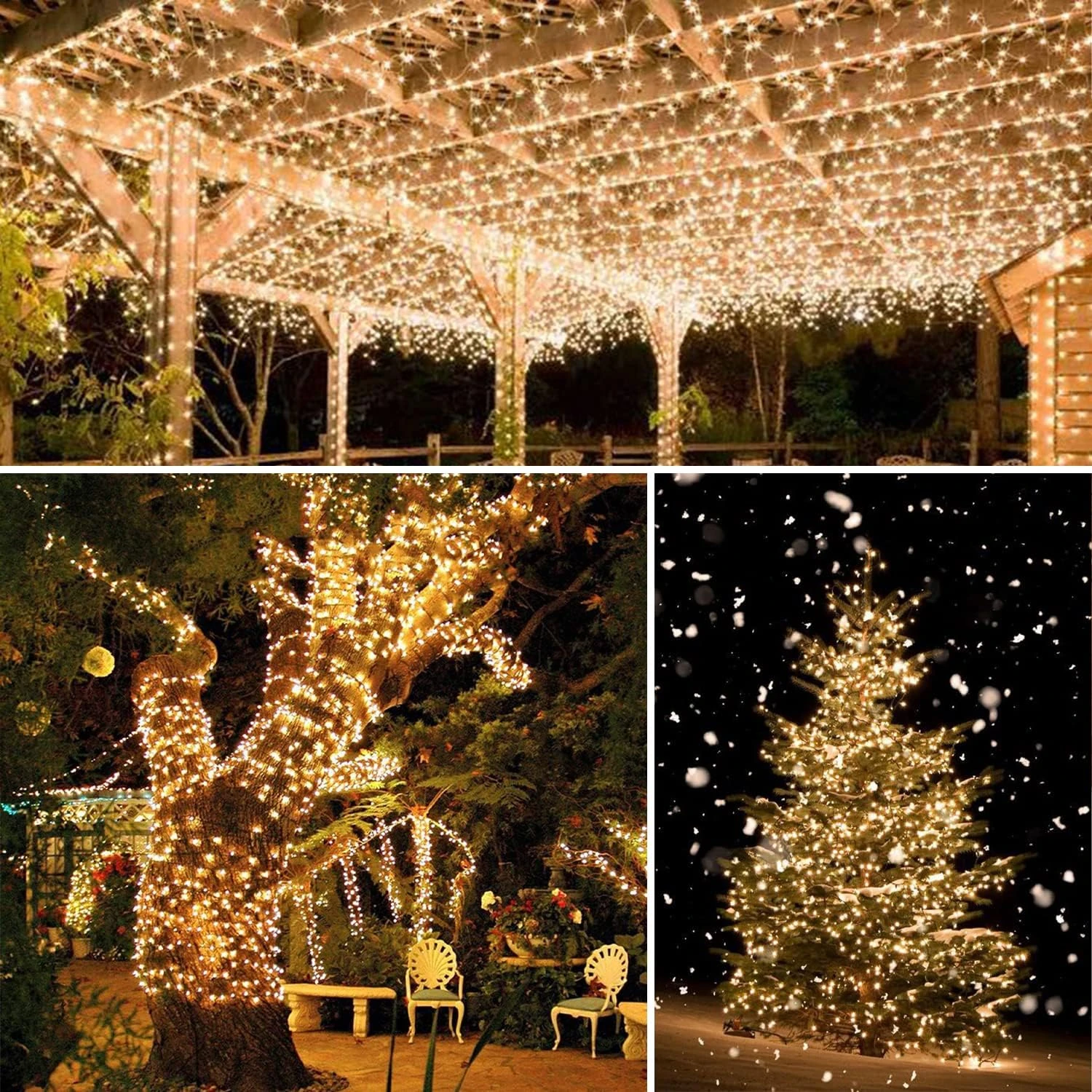 L LAMPOP Solar String Lights Outdoor Waterproof Ultra Bright Fairy Lights 2pack 100L 8 Modes Garden Light Pour Les Décorations De Pâques Noël, Halloween, Yard, Summer Party, Wedding ( Warm White 10 L LAMPOP Solar String Lights Outdoor Waterproof Ultra Bright Fairy Lights 2pack 100L 8 Modes Garden Light Pour Les Décorations De Pâques Noël, Halloween, Yard, Summer Party, Wedding ( Warm White - Image 8