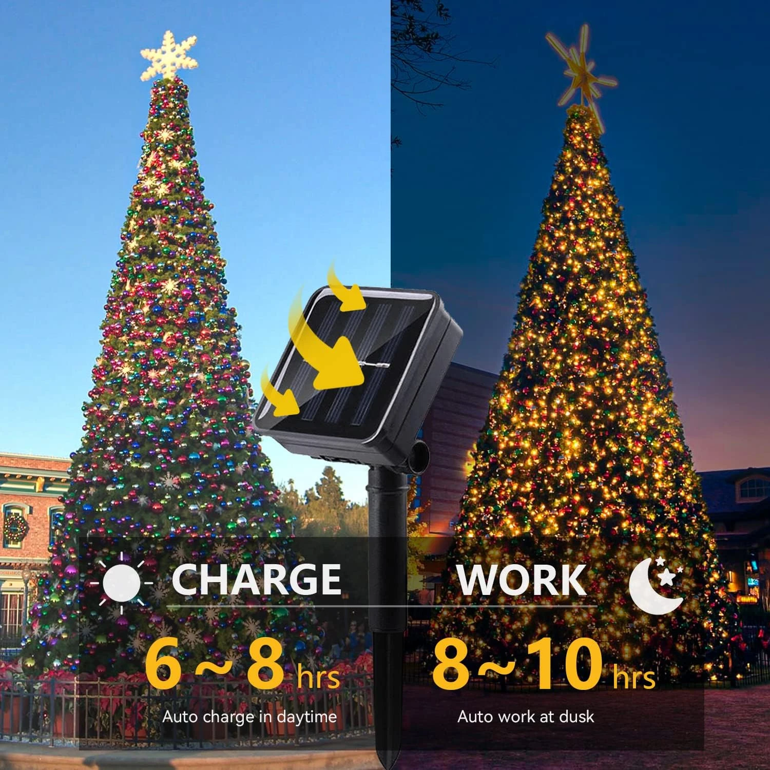 L LAMPOP Solar String Lights Outdoor Waterproof Ultra Bright Fairy Lights 2pack 100L 8 Modes Garden Light Pour Les Décorations De Pâques Noël, Halloween, Yard, Summer Party, Wedding ( Warm White 5 L LAMPOP Solar String Lights Outdoor Waterproof Ultra Bright Fairy Lights 2pack 100L 8 Modes Garden Light Pour Les Décorations De Pâques Noël, Halloween, Yard, Summer Party, Wedding ( Warm White - Image 3