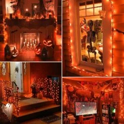 Mimigogo Orange Halloween Arbre Lumières Avec Fil Vert, 13ft 50 Incandescent Ampoule Étanche Fées Lumières, Plug En Mini Cordes Lumières Pour Noël, Patio, Vacances, Fête, Maison, Intérieur Décor Extérieur -Oui || N/A || pearhead 81WLk9tbnPL. AC SL1500