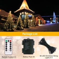 Feux De Chaîne Actionnés Par Batterie ZAIYW 4 Pack, 16,5 Ft Feux De Chaîne Vert Foncé 50 LED Avec Minuterie à Distance 8 Modes Faible Pour Chambre à Coucher Patio Yard Garden Décor D'arbre De Noël ( Blanc Chaud ) -Oui || N/A || pearhead 81Wbi88T5pL. AC SL1500