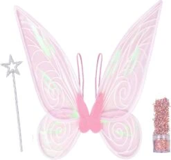 Ailes De Costume De Fée Pour Les Femmes Filles, Costume D'Halloween Sparkle Butterfly Angel Wings Habillez-vous Fête De Noël