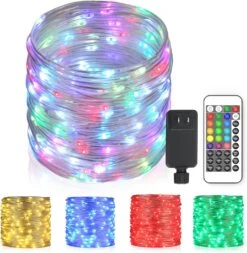 Lumières De Cordes Extérieures, 80 Lumières De Cordes Ft 240 LEDs Lumières à Changement De Couleur Avec Télécommande, Lumières étanches Plug-in Outdoor Fairy Lights Lights Twinkle Pour Mariage, Terrasse, Jardin, Décoration De Noël, 16 Couleurs
