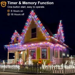 66ft 640 LED Lumières De Noël Extérieur - 8 Modes Lumières Icicle Avec 120 Gouttes, Étanche Plug In Fairy String Lights Avec Timer Memory Pour Fête, Vacances, Mariage, Décoration De Noël, Multicolore -Oui || N/A || pearhead 81YC835GoyL. AC SL1500
