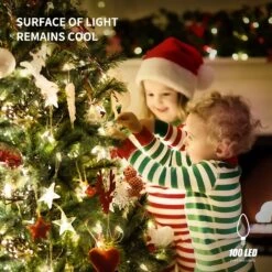 WATERGLIDE C6 Lumières De Noël, 33ft 100 LED Chaîne À Facettes Lumières Fil Vert Fées Lumières Avec 29V Safe Adaptor, 8 Mode D'éclairage, Étanche Pour Intérieur Extérieur Patio Xmas Tree Party Decor, Blanc Chaud 14 WATERGLIDE C6 Lumières De Noël, 33ft 100 LED Chaîne À Facettes Lumières Fil Vert Fées Lumières Avec 29V Safe Adaptor, 8 Mode D'éclairage, Étanche Pour Intérieur Extérieur Patio Xmas Tree Party Decor, Blanc Chaud -Oui || N/A || pearhead 81YtU7YfRyL. AC SL1500