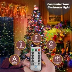 Lampes à Cordes De Noël Hezbjiti à L'extérieur, 1000 LED 394ft 8 Modes D'éclairage Lumières De Fées De Noël Avec Télécommande Et Minuterie Pour La Maison, L'anniversaire, Le Mariage, La Fête, Les Décorations D'arbres (1000 LED, Multicolore) -Oui || N/A || pearhead 81Z1897JuhL. AC SL1500