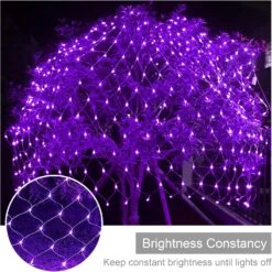 Kemooie Violet Lumières De Noël, 198 LED 9.8FT X 6.6FT Net Lights, Plug In 8 Twinkle Modes Mesh Lights, Étanche Pour Tree Bushes Jardin Patio Noël Halloween Décorations (Purple) -Oui || N/A || pearhead 81ZAPtI707L. AC SL1500