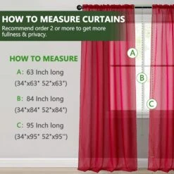 Tony's Collection Rouge Sheer Rideaux Décorations De Noël Fenêtre Rideaux Avec Côté Broderie Frill Rod Poche Sheer Panels Rideaux 63 Pouces De Long Pour Chambre Salon (34x63 Pouce, Rouge, 2 Panneaux) -Oui || N/A || pearhead 81ZBN5sRRYL. AC SL1500