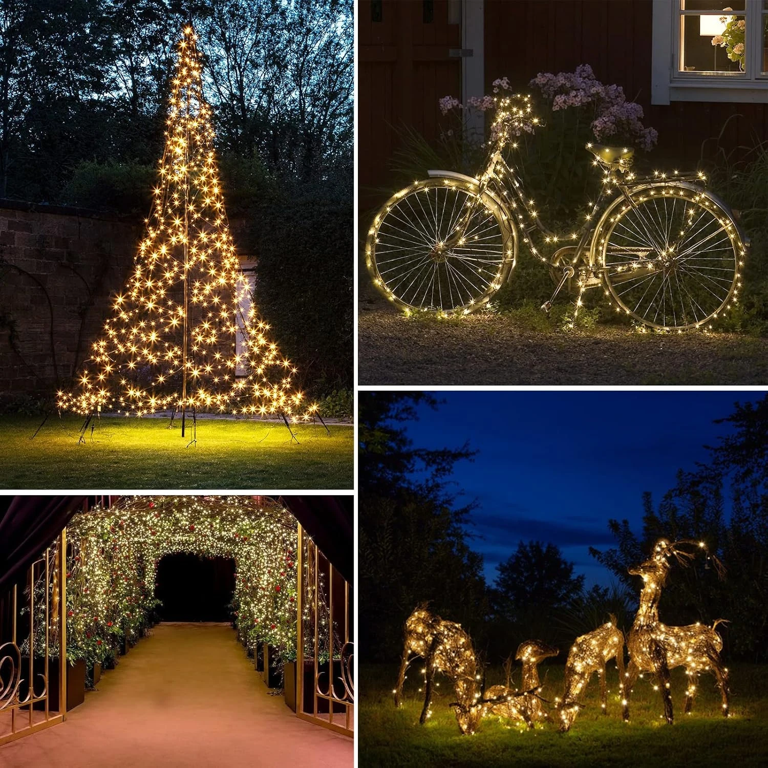 Feux Solaires BHCLIGHT Extérieur, 2-Pack 80FT 200 LED, Fil De Cuivre étanche 8 Modes Fairies Solaires Pour Arbre De Jardin Mariage De Noël ( Blanc Chaud ) 6 Feux Solaires BHCLIGHT Extérieur, 2-Pack 80FT 200 LED, Fil De Cuivre étanche 8 Modes Fairies Solaires Pour Arbre De Jardin Mariage De Noël ( Blanc Chaud ) - Image 4