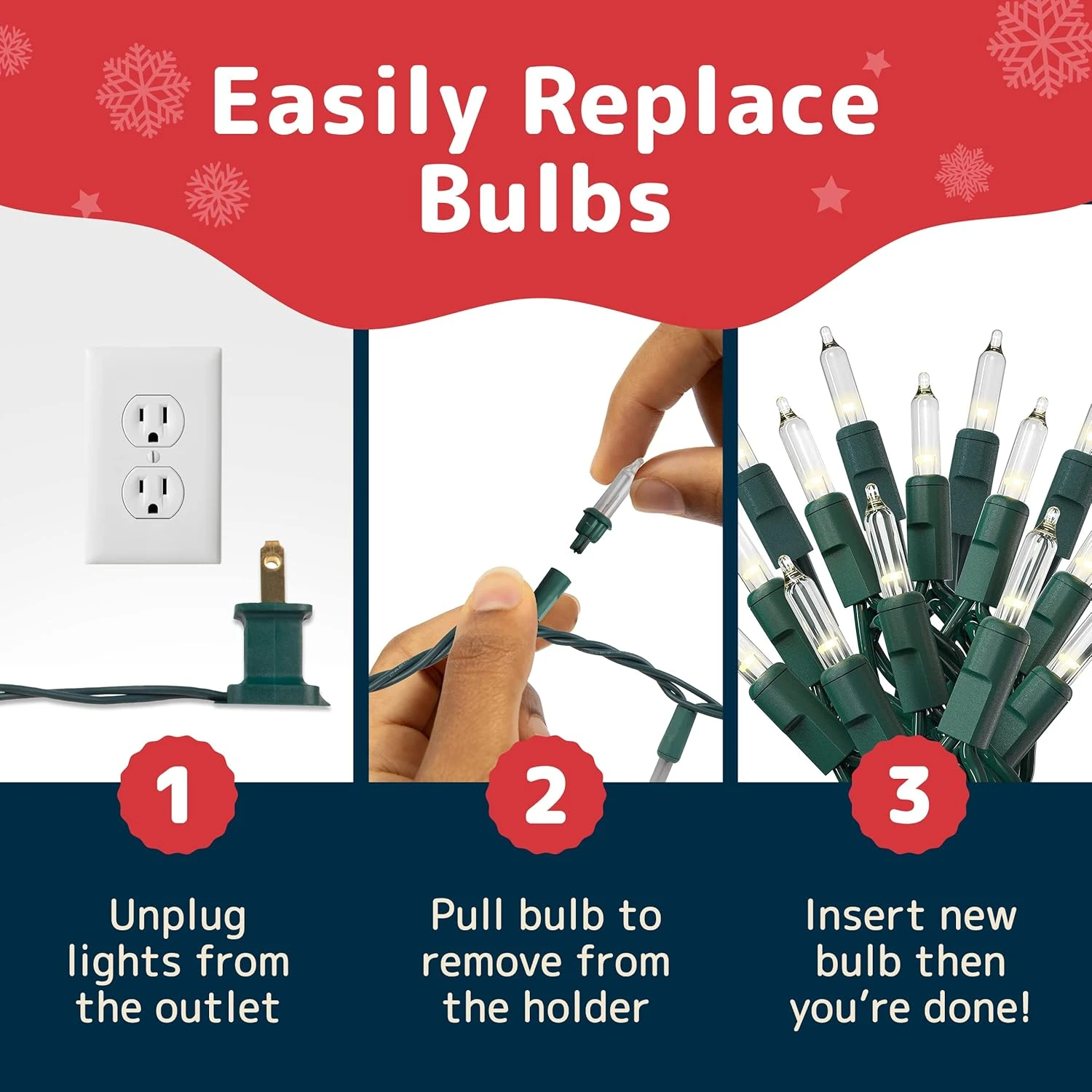 Lumières De Noël PREXTEX ( 20 Pieds, 100 Lumières ) - Lumières D'arbre De Noël Blanc Transparent Avec Fil Vert - Lumières De Cordes Intérieures / Extérieures - Lumières De Scintillement Blanc Chaud 10 Lumières De Noël PREXTEX ( 20 Pieds, 100 Lumières ) - Lumières D'arbre De Noël Blanc Transparent Avec Fil Vert - Lumières De Cordes Intérieures / Extérieures - Lumières De Scintillement Blanc Chaud - Image 8