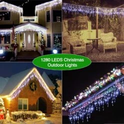 280 LED Icicle Lumières De Noël Extérieur Total 561FT Icicle String Lumières Arbre De Noël Lumières Blanc Icicle Lumières De Noël Décorations De Noël Fête De Mariage De Vacances Extérieur (Cold White) -Oui || N/A || pearhead 81a5bn2kpoL. AC SL1500