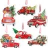 Ornements Suspendus Pour Camions Rouges 6pcs Avec Décorations D'arbres De Noël Parfumées Pour Renifleurs De Glace Doux Noir Pour Femmes Hommes Cadeaux Accessoires De Voiture Merry Christmas Key Chain 6 Pack