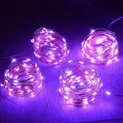 Feux De Corde Violette à Piles Abkshine 4pack, Feux De Fée LED Mini Violet Lumineux 50led, Feux D'Halloween à Piles, Feux De Brin Décoratifs De Noël Portables -Oui || N/A || pearhead 81adcnAb3cL. AC SL1200
