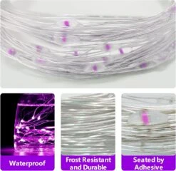 EvaStary 33 Ft 100 LED Fées Lumières, USB Alimenté Violet Fée Chaîne Lumières, Décoratif Fil D'argent Firefly Lumières Pour Chambre Intérieur Décor De Noël En Plein Air -Oui || N/A || pearhead 81bjog1WHnL. AC SL1500