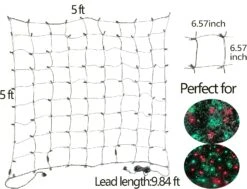 HISHINY LED Noël Net Lumières Décorations De Noël En Plein Air Lumières 5ftx5ft 100LED Fil Vert, Connectable Bush Mesh Net Lights String Pour Halloween Fête De Noël,Arbrisseau,Yard,Tree（Rouge Et Vert -Oui || N/A || pearhead 81bvK5t5XSL. AC SL1500