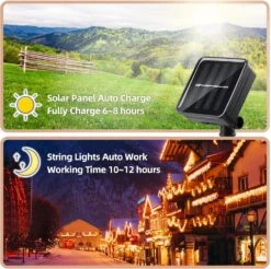 Sukesou Solaire Lumières De Noël 200LED 72FT Solaire Cordes Lumières Extérieur Étanche 8 Modes Fées Lumières Solaire Alimenté Pour Jardin Clôture De Mariage Fête Patio Arrière-cour Décor (Warm White) -Oui || N/A || pearhead 81c90P3zqiL. AC SL1500