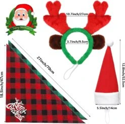 Chapeau De Noël Pour Chien De Noël 3D Réglable En 4 Pièces, écharpe De Noël Classique Pour Animaux De Compagnie Buffalo, Bande De Tête De Renne De Noël Avec Oreilles Accessoires De Costume Pour Animaux De Compagnie Pour Chiens Et Chats ( Style Vif ) 14 Chapeau De Noël Pour Chien De Noël 3D Réglable En 4 Pièces, écharpe De Noël Classique Pour Animaux De Compagnie Buffalo, Bande De Tête De Renne De Noël Avec Oreilles Accessoires De Costume Pour Animaux De Compagnie Pour Chiens Et Chats ( Style Vif ) -Oui || N/A || pearhead 81cUzDLup4L. AC SL1500