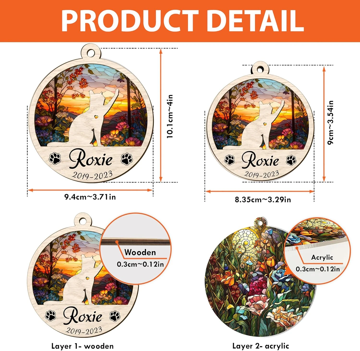 Personnalisé Cat Memorial Suncatcher, Ornement Chat Personnalisé, Ornement Mémorial Chat, Perte De Pet Cat Ornament, Cadeau De Sympathie, Cadeau Mémorial Chat, Arbre De Noël Cat Suncatcher, Cadeaux Cat Lovers 8 Personnalisé Cat Memorial Suncatcher, Ornement Chat Personnalisé, Ornement Mémorial Chat, Perte De Pet Cat Ornament, Cadeau De Sympathie, Cadeau Mémorial Chat, Arbre De Noël Cat Suncatcher, Cadeaux Cat Lovers - Image 6