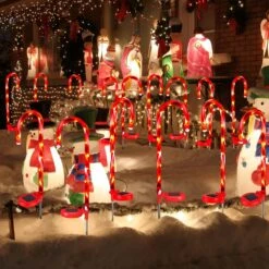 8 Pcs Solaire De Noël Décorations En Plein Air Solaire Bonbons Canne Lumières De Noël Pathway Lumières Solaire Walkway Lumières En Plein Air Étanche LED Candy Cane Décorations De Noël Pour Jardin Pelouse Patio, Rouge Blanc -Oui || N/A || pearhead 81ciFYOOALL. AC SL1500