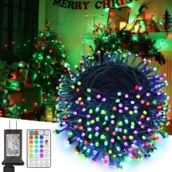 Lumières De Noël Changeantes De Couleur IBaycon 300 LED, 98 Pieds 17 Couleurs Lumières De Cordes D'Halloween Extérieur, Lumières D'arbre De Fée Avec Télécommande Et Amp; Branchez-vous Pour La Chambre Décorations De Fête Intérieure Imperméable