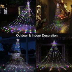 PLTCAT Décorations De Noël Extérieures Lumières De Cascade, 300 LED Étoile De Noël Arbre Topper Lumières, 8-Lumières Modes & Mémoire Fonction Fées Lumières Pour La Saint-Valentin Et Party & Yard Décoration(Multi) 14 PLTCAT Décorations De Noël Extérieures Lumières De Cascade, 300 LED Étoile De Noël Arbre Topper Lumières, 8-Lumières Modes & Mémoire Fonction Fées Lumières Pour La Saint-Valentin Et Party & Yard Décoration(Multi) -Oui || N/A || pearhead 81e2001oJYL. AC SL1500