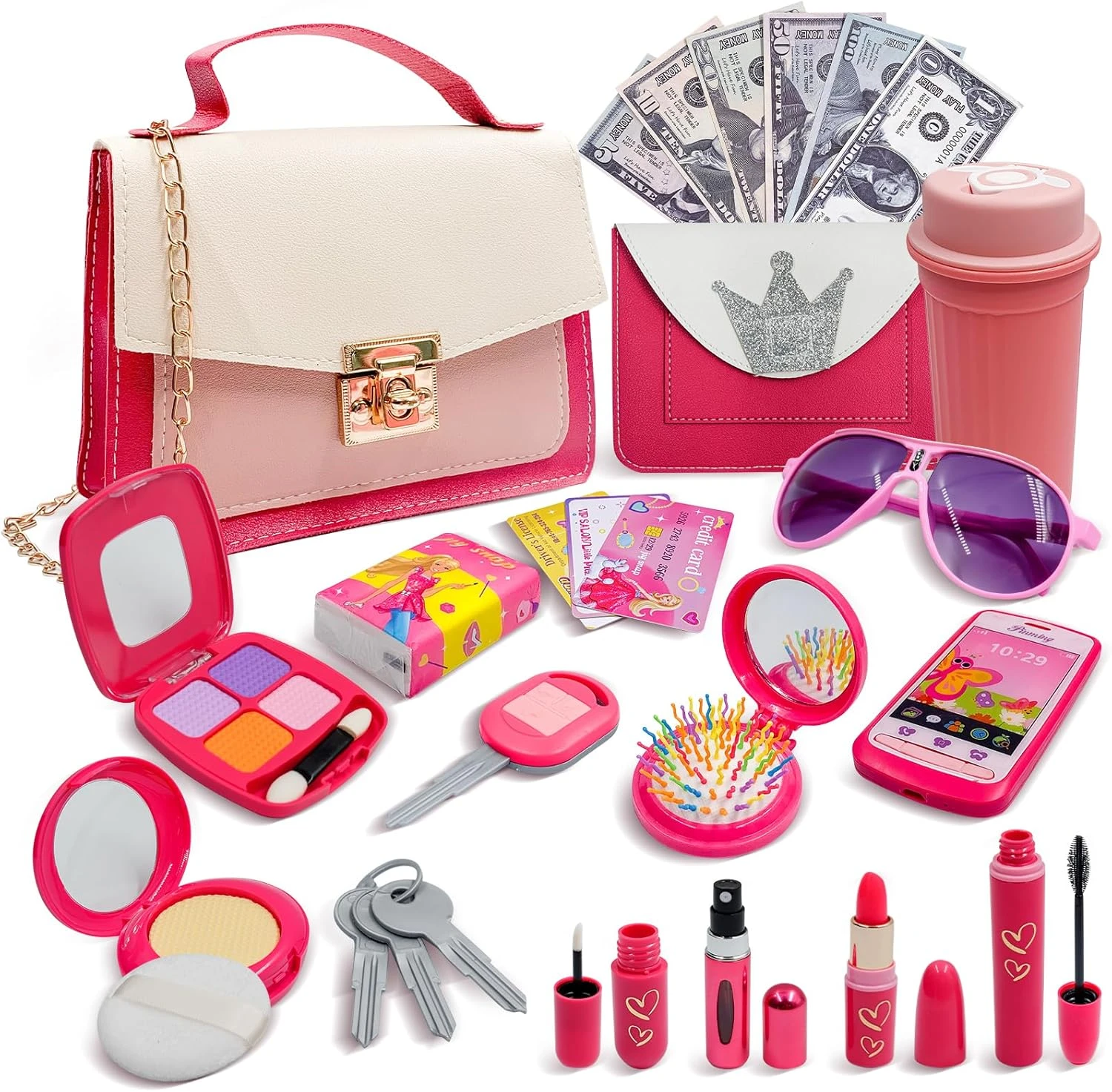 Kit De Maquillage Pour Fille CAILESS - Maquillage De Bretend Pour Tout-petits 27Pcs Avec Sac à Main Ensemble Cosmétique De Bretend Petites Filles Et Accessoires De Mode Pour 3-8 Ans Kids Play Kit De Maquillage Cadeau Pour Anniversaire Noël 3 Kit De Maquillage Pour Fille CAILESS - Maquillage De Bretend Pour Tout-petits 27Pcs Avec Sac à Main Ensemble Cosmétique De Bretend Petites Filles Et Accessoires De Mode Pour 3-8 Ans Kids Play Kit De Maquillage Cadeau Pour Anniversaire Noël