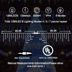 280 LED Icicle Lumières De Noël Extérieur Total 561FT Icicle String Lumières Arbre De Noël Lumières Blanc Icicle Lumières De Noël Décorations De Noël Fête De Mariage De Vacances Extérieur (Cold White) -Oui || N/A || pearhead 81em2QtMPdL. AC SL1500