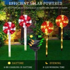 Menglo Noël Solaire Candy Cane Lumières Avec Flocon De Neige 4 Pack, 14.6 Dans LED Jardin Stake Paysage Path Lumière, Solaire Sidewalk Lumières De Noël Pour Extérieur Intérieur Xmas Party Jardin (Red) -Oui || N/A || pearhead 81f5SYIWTVL. AC SL1500