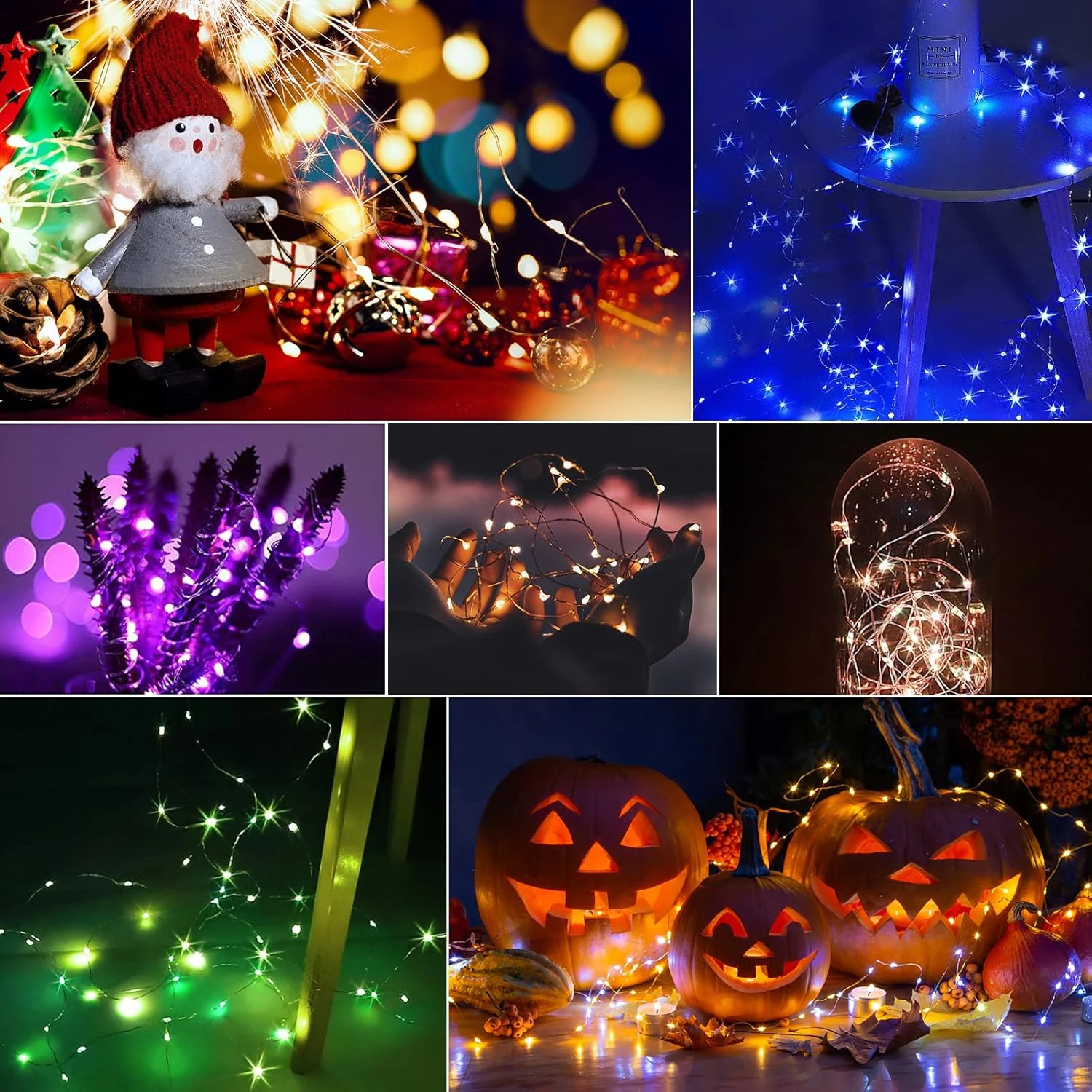 Minetom Fée Lumières Batterie Fonctionnée, 33 Pieds 100 LED Changement De Couleur Twinkle Lumières Avec Télécommande Et Étanche 3AA Batterie Cas Pour Chambre Fête De Mariage Noël, 2 Pack 4 Minetom Fée Lumières Batterie Fonctionnée, 33 Pieds 100 LED Changement De Couleur Twinkle Lumières Avec Télécommande Et Étanche 3AA Batterie Cas Pour Chambre Fête De Mariage Noël, 2 Pack - Image 2