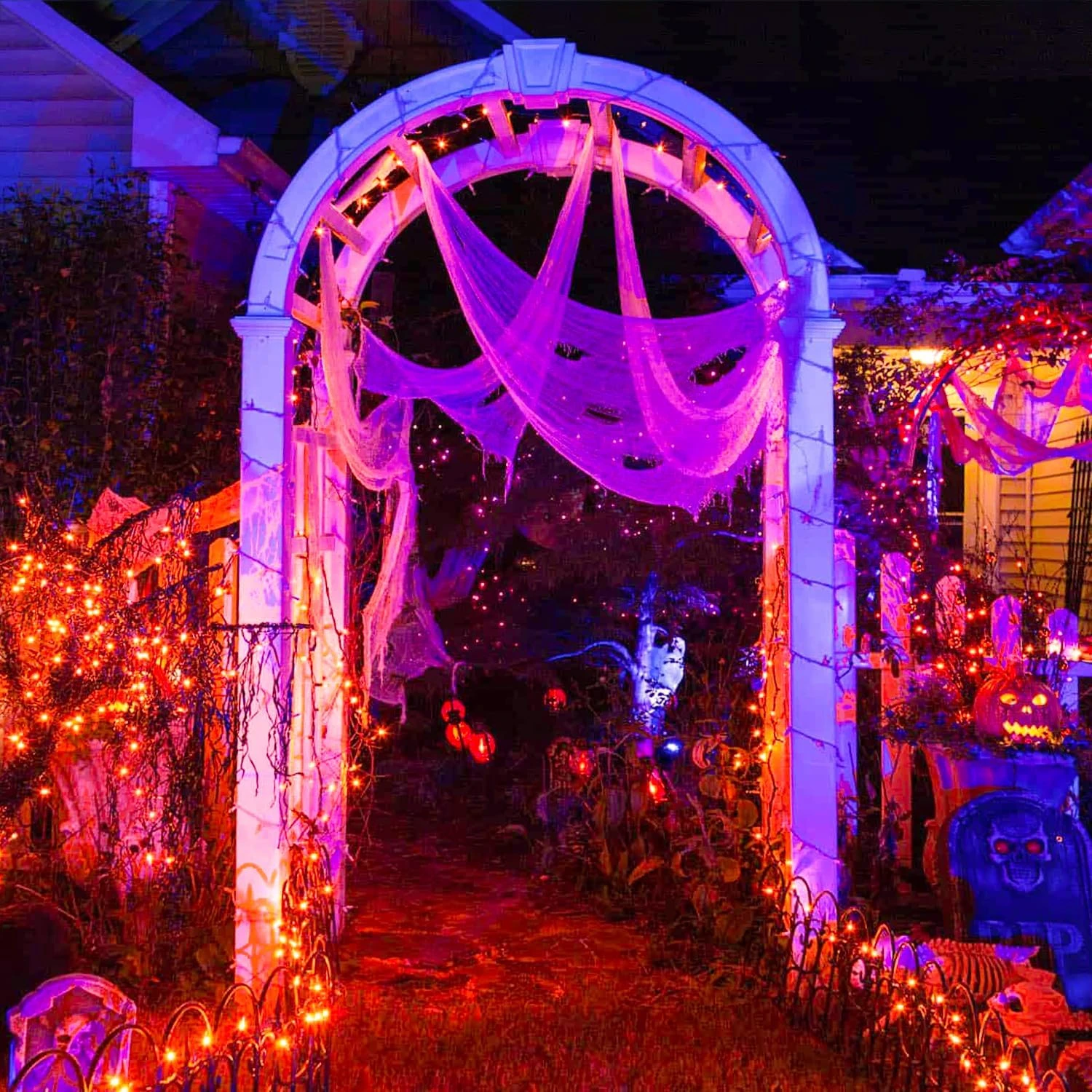 JMEXSUSS 500 LED Orange Lumières Pour Halloween, 173ft Halloween Lumières En Plein Air Étanche, 8 Modes Halloween String Lumières Pour Party Patio Noël Halloween Décorations 8 JMEXSUSS 500 LED Orange Lumières Pour Halloween, 173ft Halloween Lumières En Plein Air Étanche, 8 Modes Halloween String Lumières Pour Party Patio Noël Halloween Décorations - Image 6