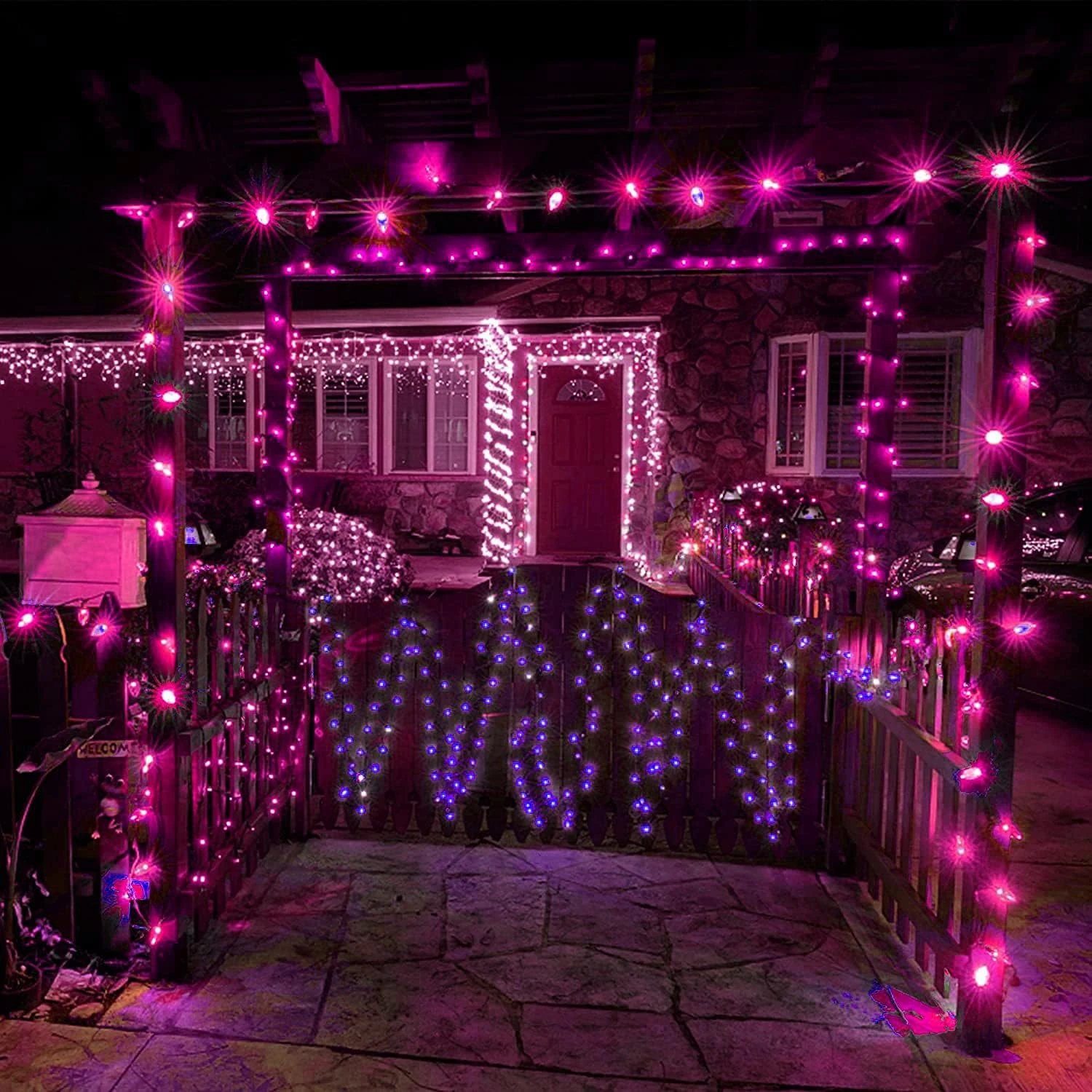 Feux De Chaîne De Noël Noir Abeja C9, Feux De Noël Vintage 25Ft Avec 26 Ampoules Violettes Noires ( 1 Pièce De Rechange ), Feux De Chaîne De Terrasse Connectables Pour Décor De Vacances De Toit De Noël Patio, Fil Noir 9 Feux De Chaîne De Noël Noir Abeja C9, Feux De Noël Vintage 25Ft Avec 26 Ampoules Violettes Noires ( 1 Pièce De Rechange ), Feux De Chaîne De Terrasse Connectables Pour Décor De Vacances De Toit De Noël Patio, Fil Noir - Image 7