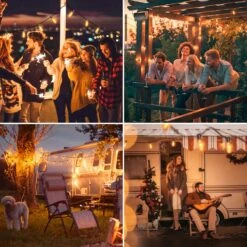 Mimigogo Flickering Flame String Lights, 22Ft 20LED Lumières Pour L'extérieur, Plug Dans Lumières De Jardin Pour Halloween Noël Intérieur Décoratif Extérieur, Connectable Backyard Lumières Décoratives Cafe Bistro Patio -Oui || N/A || pearhead 81gbCT76GPL. AC SL1500