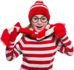 Geyoga 4 Pièces Rouge Blanc Tricot Bonnets Chapeau Et Lunettes Cadres Set Halloween Costumes Rouge Blanc Pompon Manchette Beanie Chapeau Et Rond Rétro Nerd Pas De Lentilles Lunettes Pour Noël Costumes Parti Accessoire -Oui || N/A || pearhead 81gj6H5PiwL. AC SL1500