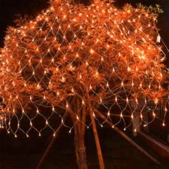 LJLNION Halloween Net Lights, 360 LED 12ft X 5ft Connectable Mesh Fairy String Lights, 8 Modes Low Voltage Safe Adaptor Pour Arbres De Noël, Bushes, Mariage, Décorations De Jardin En Plein Air, Orange -Oui || N/A || pearhead 81gooFV7yXS. AC SL1500
