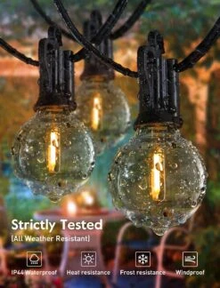 Feux De Chaîne D'extérieur 25 Pieds G40 Feux De Patio LED Avec 13 Ampoules En Plastique Edison ( 1 Pièce De Rechange ), Lumières De Noël Suspendues Connectables étanches Pour La Décoration De Noël De La Fête Du Balcon Du Porche Arrière-cour, Noir -Oui || N/A || pearhead 81hhw2WFMaL. AC SL1500