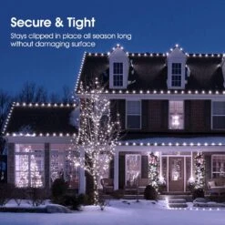 C9 Led Noël Chaîne Lumières 66Ft Avec 100 Tout En Un Clips Extérieure Étanche Fraise Lumières, Commercial Grade Extensible Pour Intérieur Extérieur Roofline Patio Maison Décoration De Noël, Blanc Pur -Oui || N/A || pearhead 81hn5vHQmTL. AC SL1500