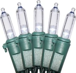 Lumières LED De Noël Holiday Essence, 100 Lumières Blanches Fraîches Pour Une Utilisation Décorative Intérieure Et Extérieure, Décoration Des Vacances Et Des Arbres, Décorations D'éclairage Suspendues En Patio, Fil Vert, 26,9 Pi, Certifié UL