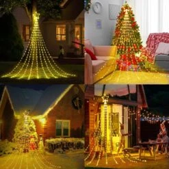Décorations De Noël Guirlandes étoilées, 290 Lumières D'arbre De Cascade LED Avec Lumières De Noël 11 "Topper Star Décoratives Extérieures Pour La Fête De Mariage Décoration De Vacances à La Maison (blanc Chaud) -Oui || N/A || pearhead 81kjd3EJ5L. AC SL1500