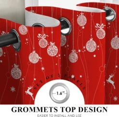 Rideaux De Noël Rouges YIYEA Pour Salon, Rideaux Occultants De Noël Avec Motif D'impression De Neige, Isolés Thermique, Rideaux D'obscurcissement De Chambre De Noël à Réduction Du Bruit Pour Chambre ( 52 "x 84", 2 Panneaux ) -Oui || N/A || pearhead 81kqLYmcvL. AC SL1500